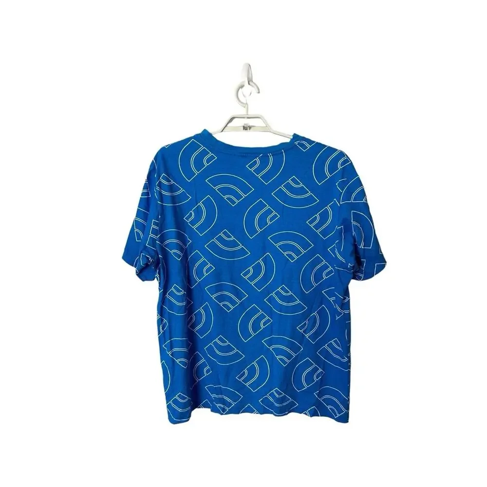 The North Face sz XL Optic Blue Halfdome Outline Prints/s aop box‎ fit tee